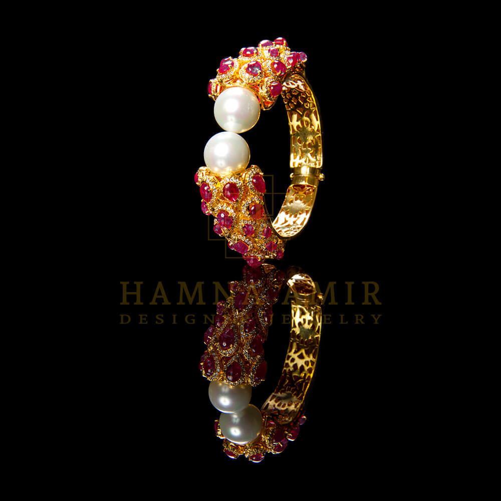 925 sterling silver ruby and pearls karra (Each)