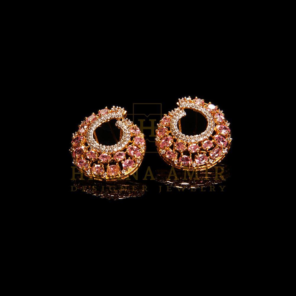Pink zircon earrings
