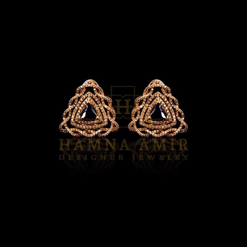 Sapphire zircon earrings