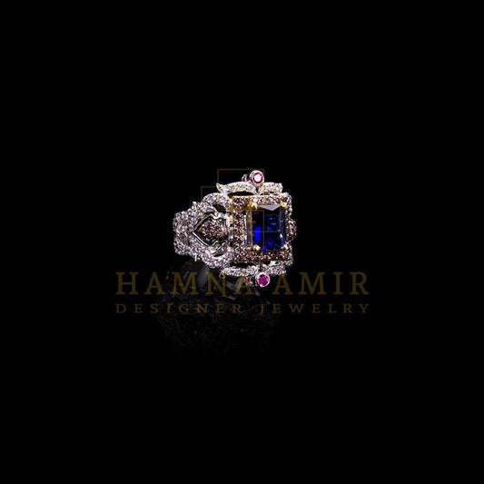 Sapphire and ruby ring