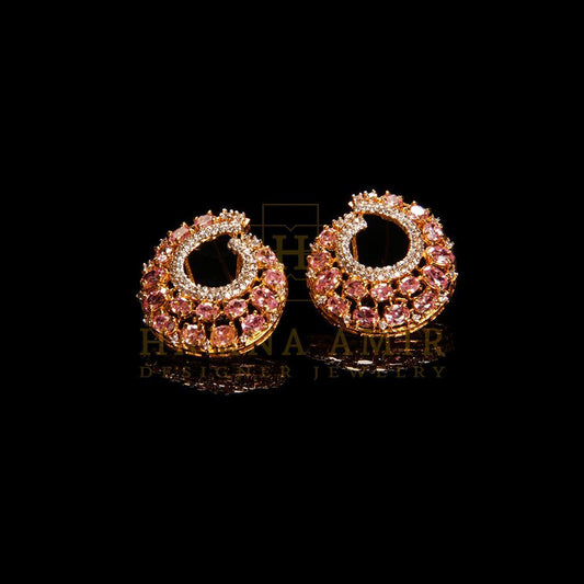 Pink zircon earrings