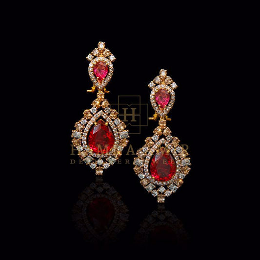 Vintage macedonian ruby earrings