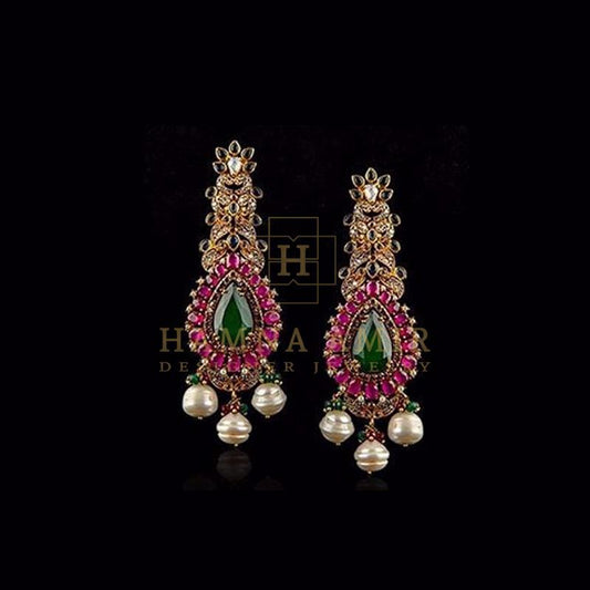 Onyx and rubies earrings
